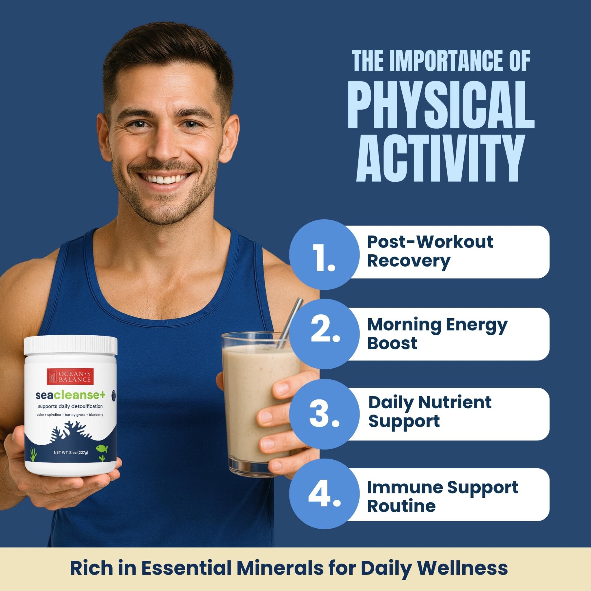 Ocean's Balance Seacleanse+ Daily Detox Cleanse Powder | Gut Health & Immune Support | Supports Gentle Cleanse & Vitality | 8oz - TrustMedUSA