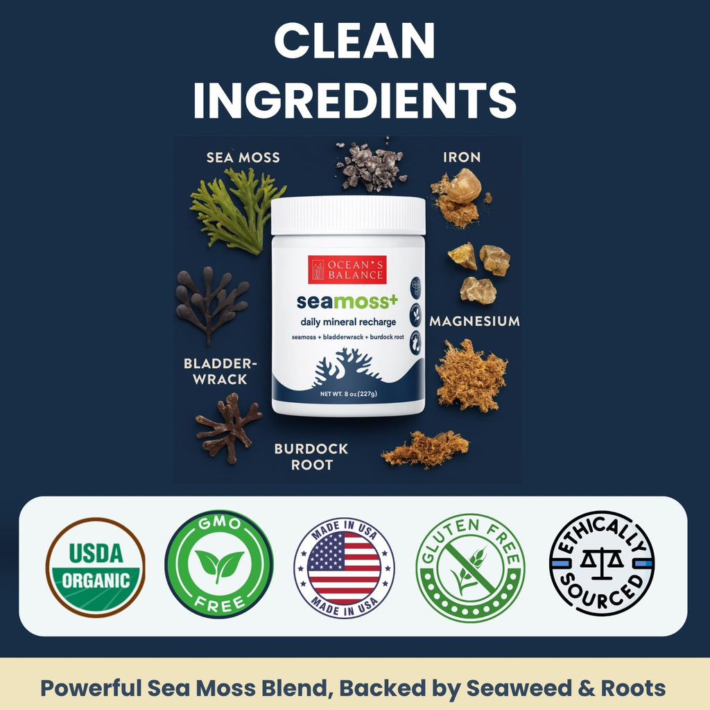 Ocean's Balance Seacleanse+ Daily Detox Cleanse Powder | Gut Health & Immune Support | Supports Gentle Cleanse & Vitality | 8oz - TrustMedUSA