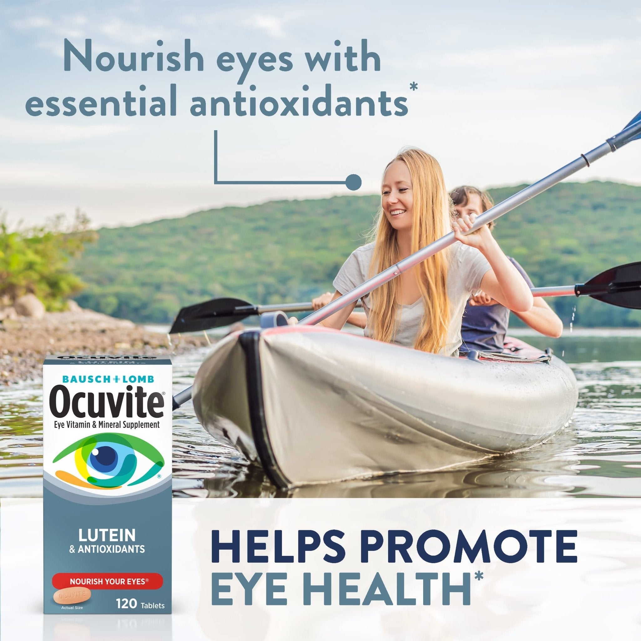 Ocuvite Eye Vitamin & Mineral Supplement, Lutein & Antioxidant Vitamins A, C, E, Zinc for Eye Health, Vitamins for Eyes, 120 Tablets (Pack of 2) - TrustMedUSA