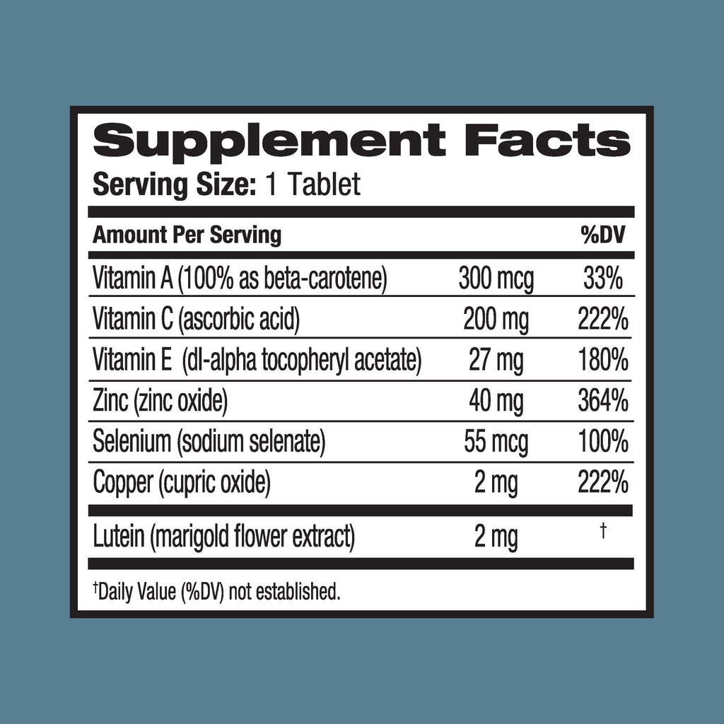 Ocuvite Eye Vitamin & Mineral Supplement, Lutein & Antioxidant Vitamins A, C, E, Zinc for Eye Health, Vitamins for Eyes, 120 Tablets (Pack of 2) - TrustMedUSA