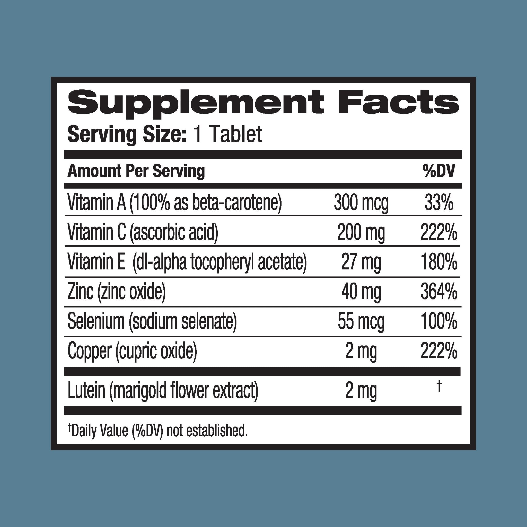 Ocuvite Eye Vitamin & Mineral Supplement, Lutein & Antioxidant Vitamins A, C, E, Zinc for Eye Health, Vitamins for Eyes, 120 Tablets (Pack of 2) - TrustMedUSA