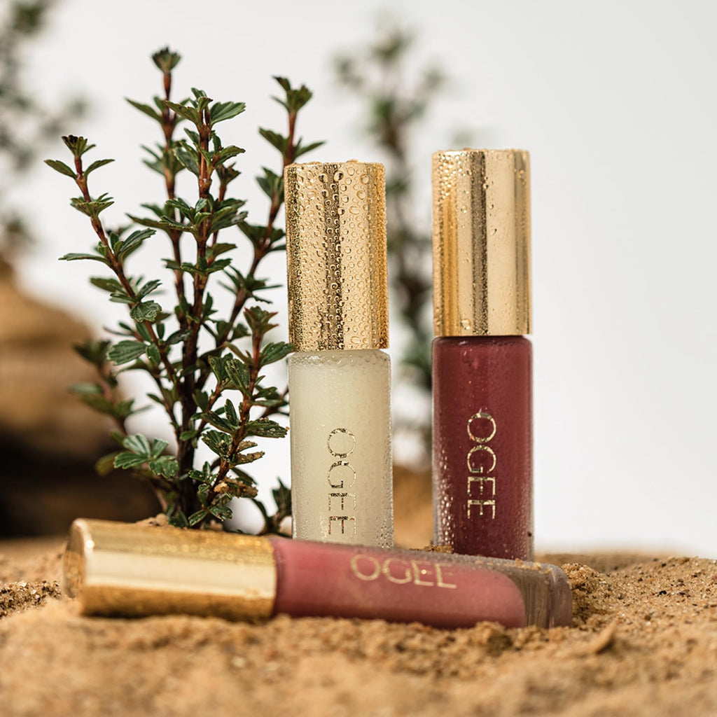 Ogee Beyond Clean Lip Gloss - Certified Organic Lip Gloss for Women - Effortlessly Plump, Hydrate & Add High-Shine Color, Freesia - Desert Rose Shimmer - TrustMedUSA