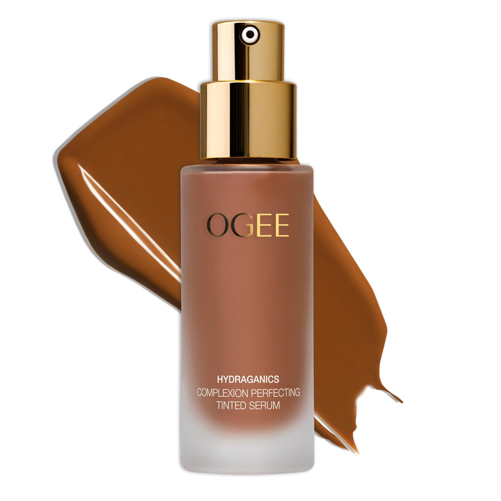 Ogee Complexion Perfecting Liquid Foundation - Lightweight Tinted Moisturizer For Face (Spruce 12.75N - Deep, Bronze Undertones) - with Vitamin C & Jojoba Oil - Certified Organic & Made in USA - TrustMedUSA