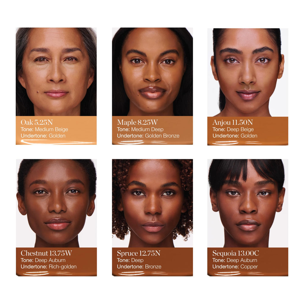 Ogee Complexion Perfecting Liquid Foundation - Lightweight Tinted Moisturizer For Face (Spruce 12.75N - Deep, Bronze Undertones) - with Vitamin C & Jojoba Oil - Certified Organic & Made in USA - TrustMedUSA