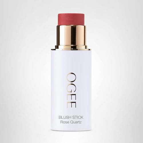 Ogee Sculpted Face Stick (ROSE QUARTZ - ROSE BLUSH) Certified Organic Blush Stick - Multi-Use Cream Blush Stick for Cheeks, Lips & Face - TrustMedUSA