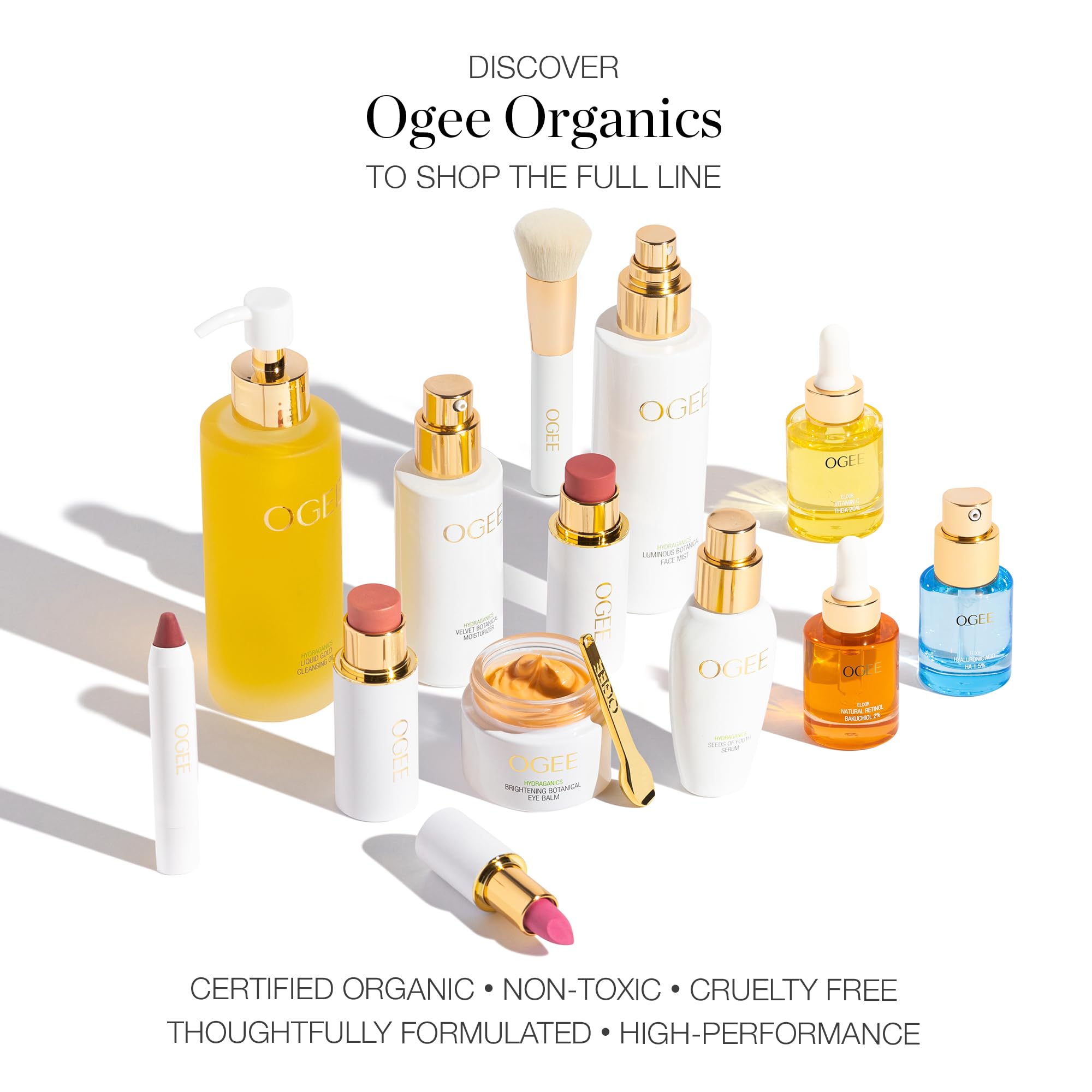 Ogee Sculpted Face Stick (ROSE QUARTZ - ROSE BLUSH) Certified Organic Blush Stick - Multi-Use Cream Blush Stick for Cheeks, Lips & Face - TrustMedUSA