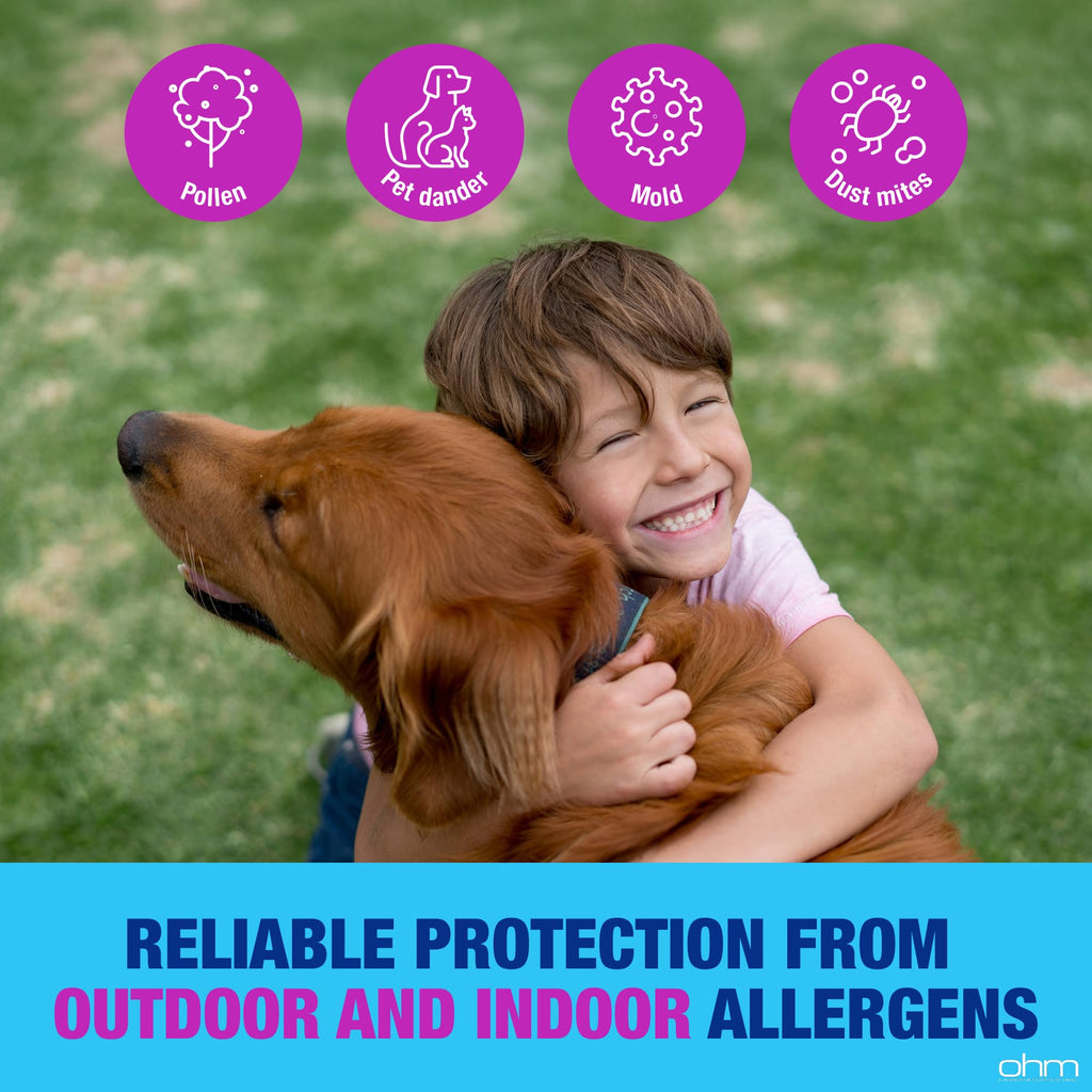 Ohm Children's Allergy Medicine, Loratadine 5mg, Chewable Tablets (30 Count) Bubblegum Flavor, Non-Drowsy Antihistamine, 24-Hour Allergy Relief for Runny Nose, Watery Eyes, Itchy Throat & Nose - Maple Wellness Supplements