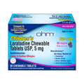 Ohm Children's Allergy Medicine, Loratadine 5mg, Chewable Tablets (30 Count) Grape Flavor, Non-Drowsy Antihistamine, 24-Hour Allergy Relief for Runny Nose, Watery Eyes, Itchy Throat & Nose - Maple Wellness Supplements