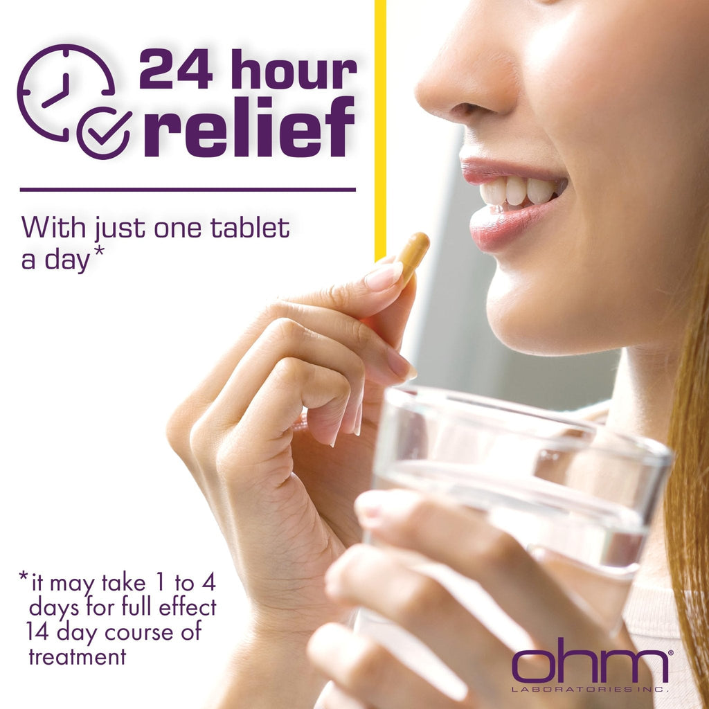 Ohm Esomeprazole Magnesium Delayed Release Capsules 20mg - Frequent Heartburn & Acid Reflux Relief, 24 Hour Chest & Stomach Acid Reducer (6 Weeks of Supply, 42, Count) - Maple Wellness Supplements