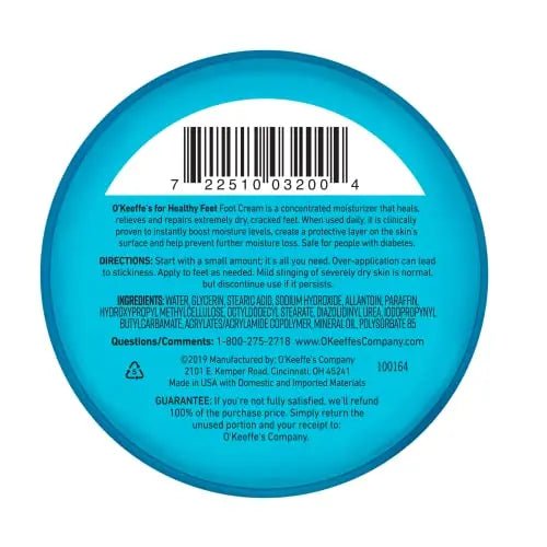 O'Keeffe's for Healthy Feet Foot Cream, Guaranteed Relief for Extremely Dry, Cracked Feet - TrustMedUSA