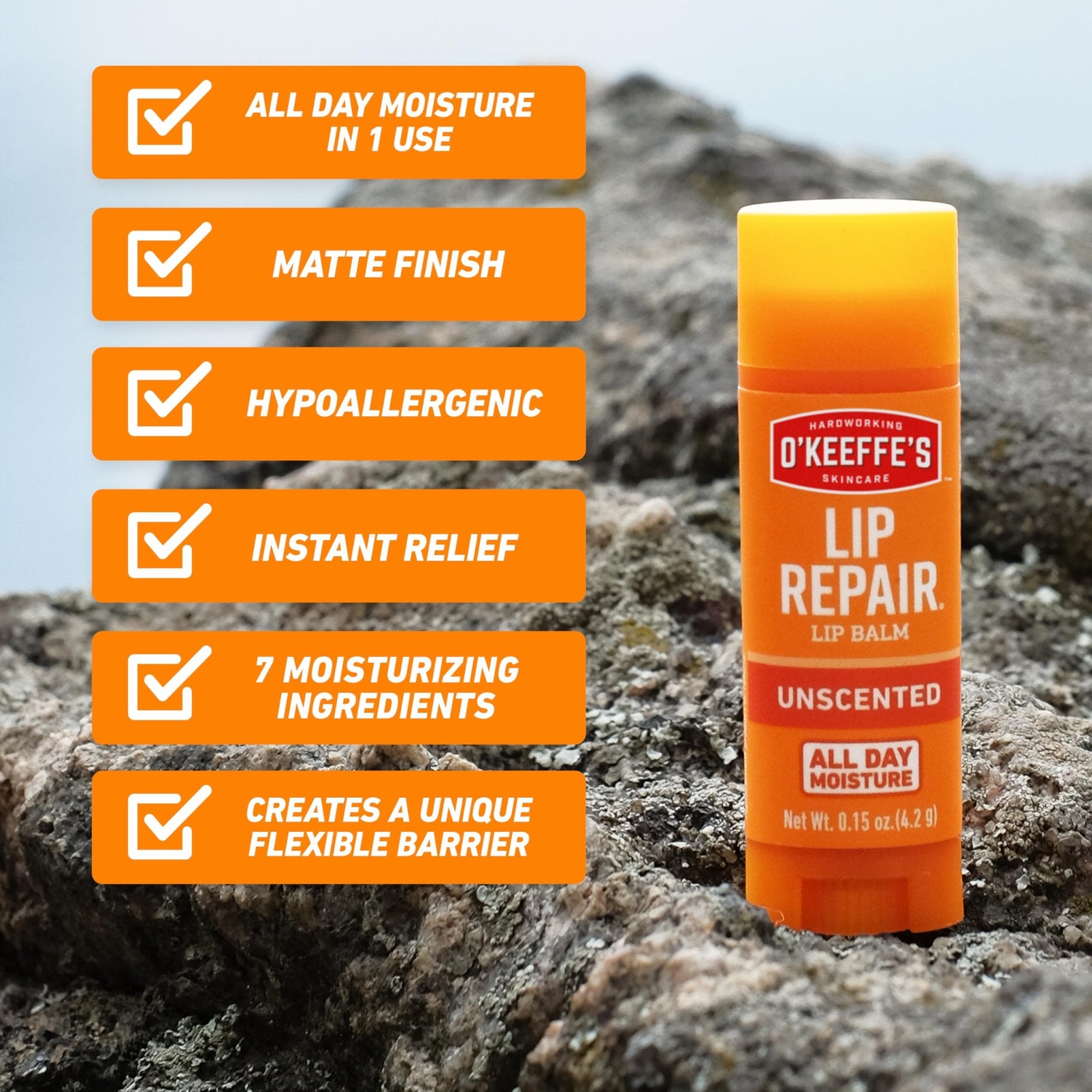 O'Keeffe's Lip Repair Unscented Lip Balm for Dry, Cracked Lips - Stick (3 Pack) - Moisturizer for Very Dry Lips - TrustMedUSA