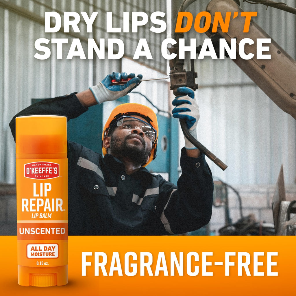 O'Keeffe's Lip Repair Unscented Lip Balm for Dry, Cracked Lips - Stick (3 Pack) - Moisturizer for Very Dry Lips - TrustMedUSA