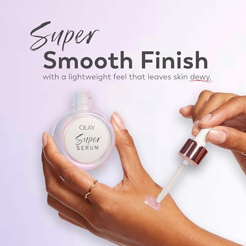 Olay Super Serum - Glow Serum for Face - Activated Niacinamide, Vitamin C & E, Collagen Peptide, AHA - 5-in-1 Benefits - Brightens, Hydrates, Smooths, Firms, Evens Tone, Proactive Anti-Aging, 1.7 Oz - TrustMedUSA