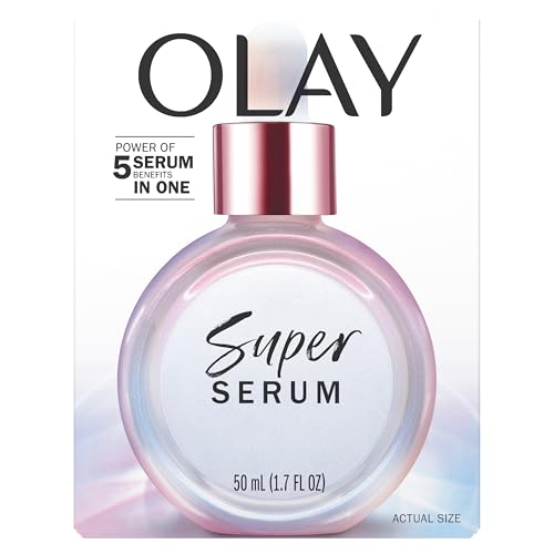 Olay Super Serum - Glow Serum for Face - Activated Niacinamide, Vitamin C & E, Collagen Peptide, AHA - 5-in-1 Benefits - Brightens, Hydrates, Smooths, Firms, Evens Tone, Proactive Anti-Aging, 1.7 Oz - TrustMedUSA