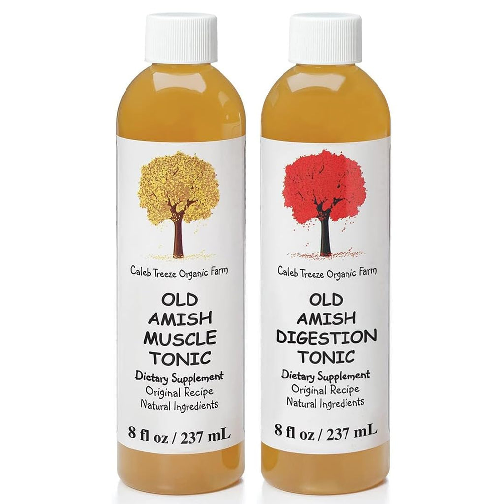 Old Amish Muscle and Digestion Tonic Pack (Formerly: Stops Leg Cramps and Stops Acid Reflux) with Apple Cider Vinegar Bundle by Caleb Treeze - TrustMedUSA