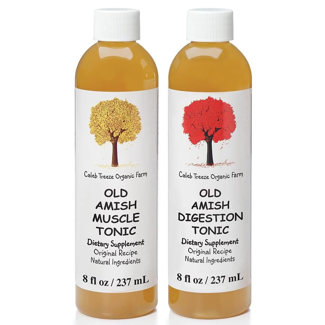 Old Amish Muscle and Digestion Tonic Pack (Formerly: Stops Leg Cramps and Stops Acid Reflux) with Apple Cider Vinegar Bundle by Caleb Treeze - TrustMedUSA