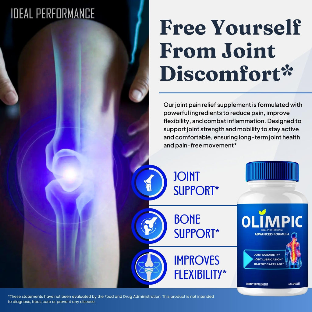 Olimpic Capsules, Advanced Joint Support Supplement Pills for Mobility and Comfort - Maximum Strength, Official Olim Pic Joint Support All Natural Formula, Premium Olim-Pic Reviews (60 Capsules) - TrustMedUSA