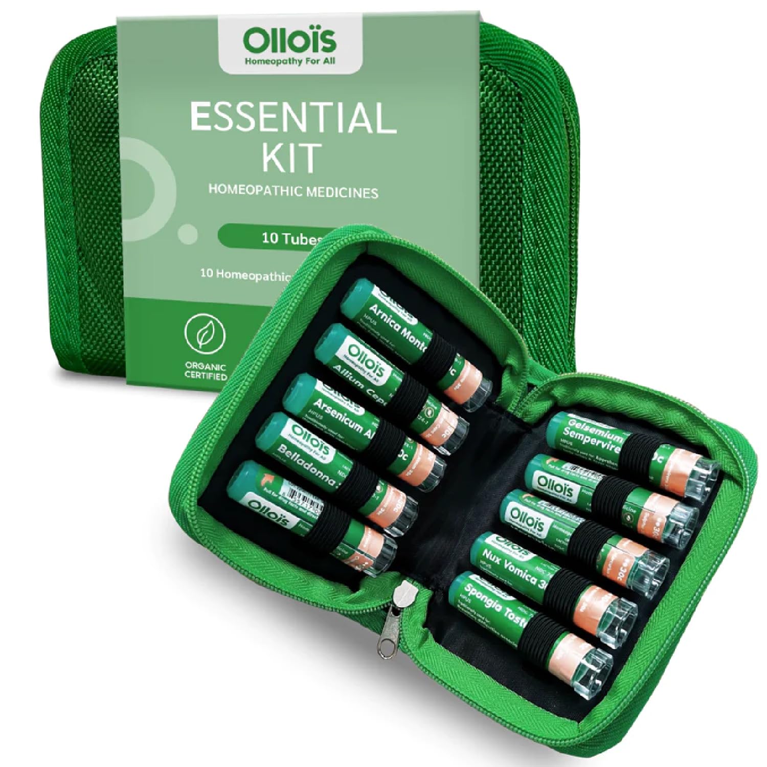 OLLOIS Essential Kit, 10 Organic, Lactose-Free, Vegan Homeopathic Remedies - TrustMedUSA