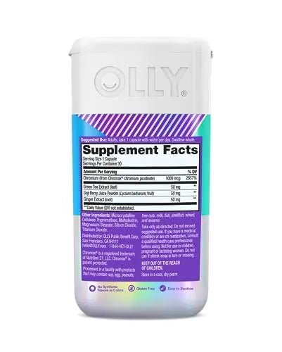 OLLY Combat Cravings, Metabolism & Energy Support Supplement,1000 mcg Chromium - TrustMedUSA