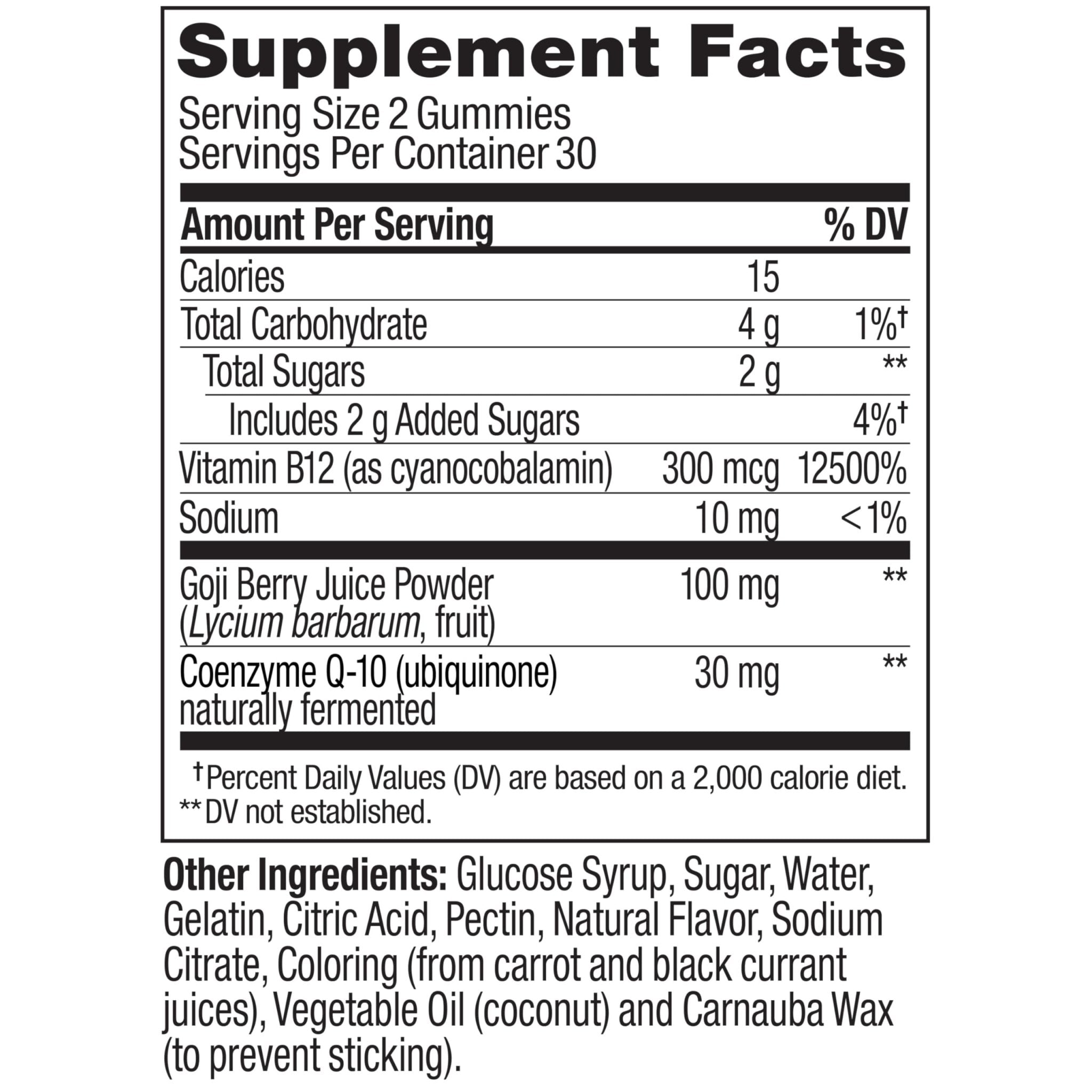OLLY Daily Energy Gummy, Caffeine Free, Vitamin B12, CoQ10, Goji Berry, Adult Chewable Supplement, Tropical Flavor - 60 Count - TrustMedUSA