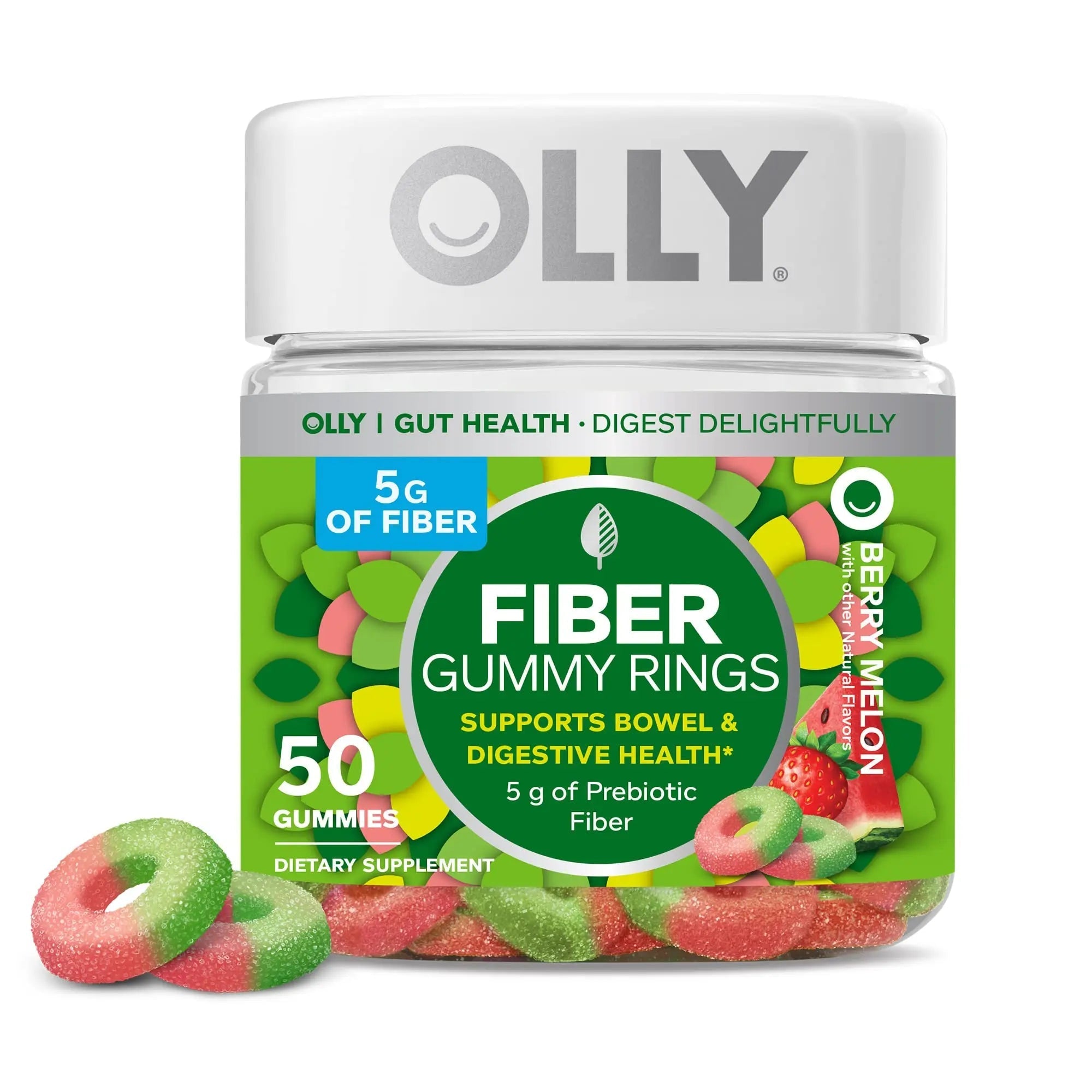 OLLY Fiber Gummy Rings, 5g Prebiotic Fiber, FOS (Fructo-oligosaccharides), Digestive - TrustMedUSA