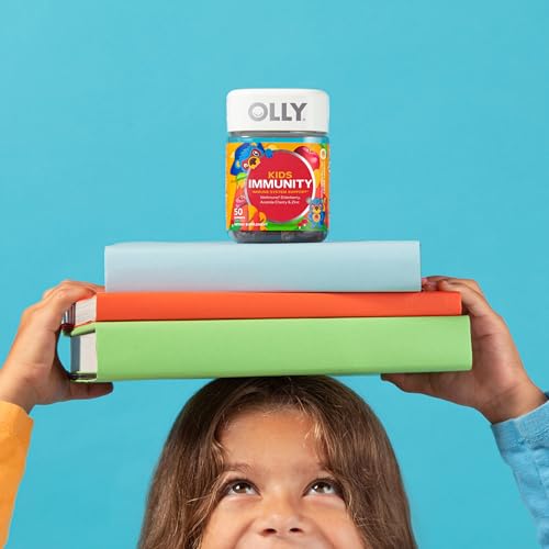 OLLY Kids Immunity Gummy, Immune Support, Wellmune, Elderberry, Vitamin C, Zinc, Chewable Supplement, Cherry - 50 Count - TrustMedUSA
