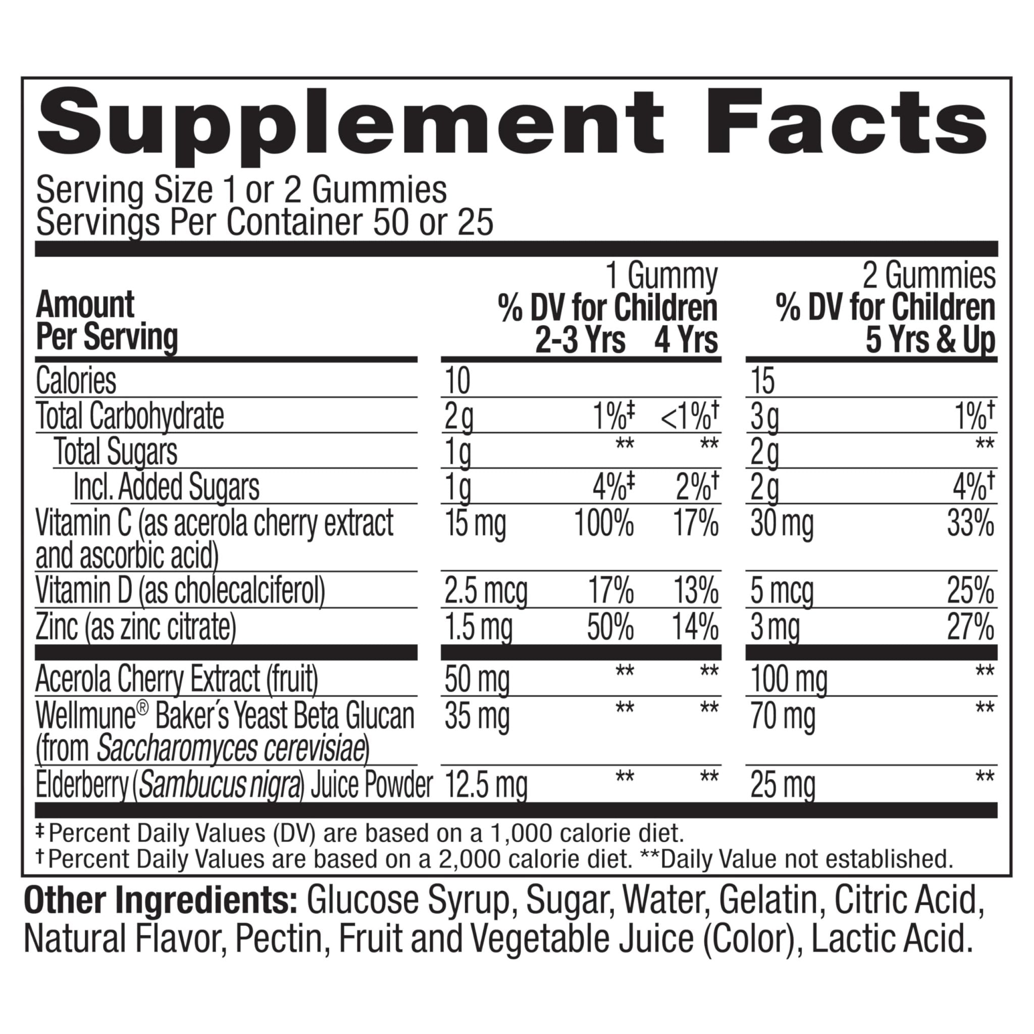 OLLY Kids Immunity Gummy, Immune Support, Wellmune, Elderberry, Vitamin C, Zinc, Chewable Supplement, Cherry - 50 Count - TrustMedUSA