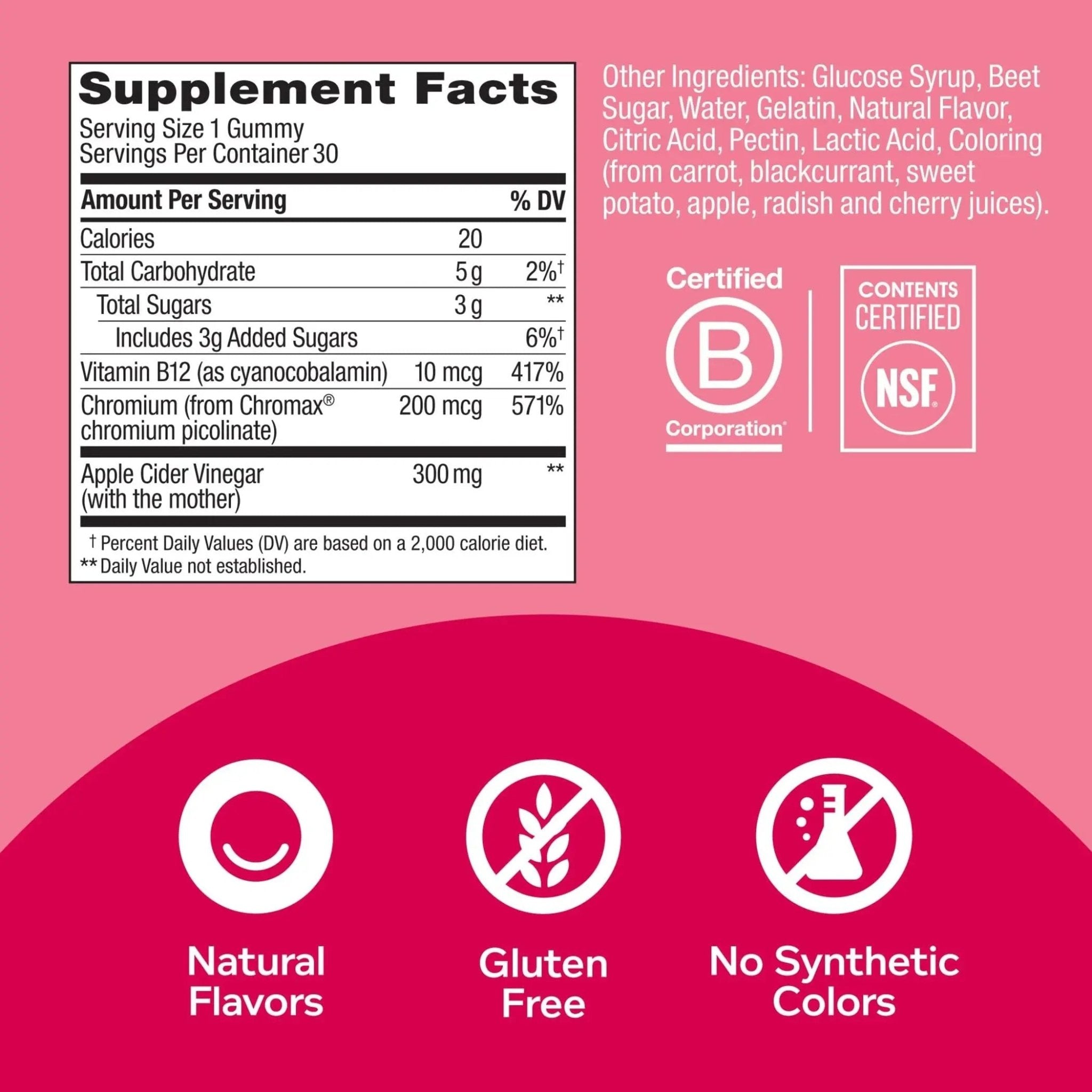 OLLY Metabolism Gummy Rings, Apple Cider Vinegar, Vitamin B12, Chromium, Energy - TrustMedUSA