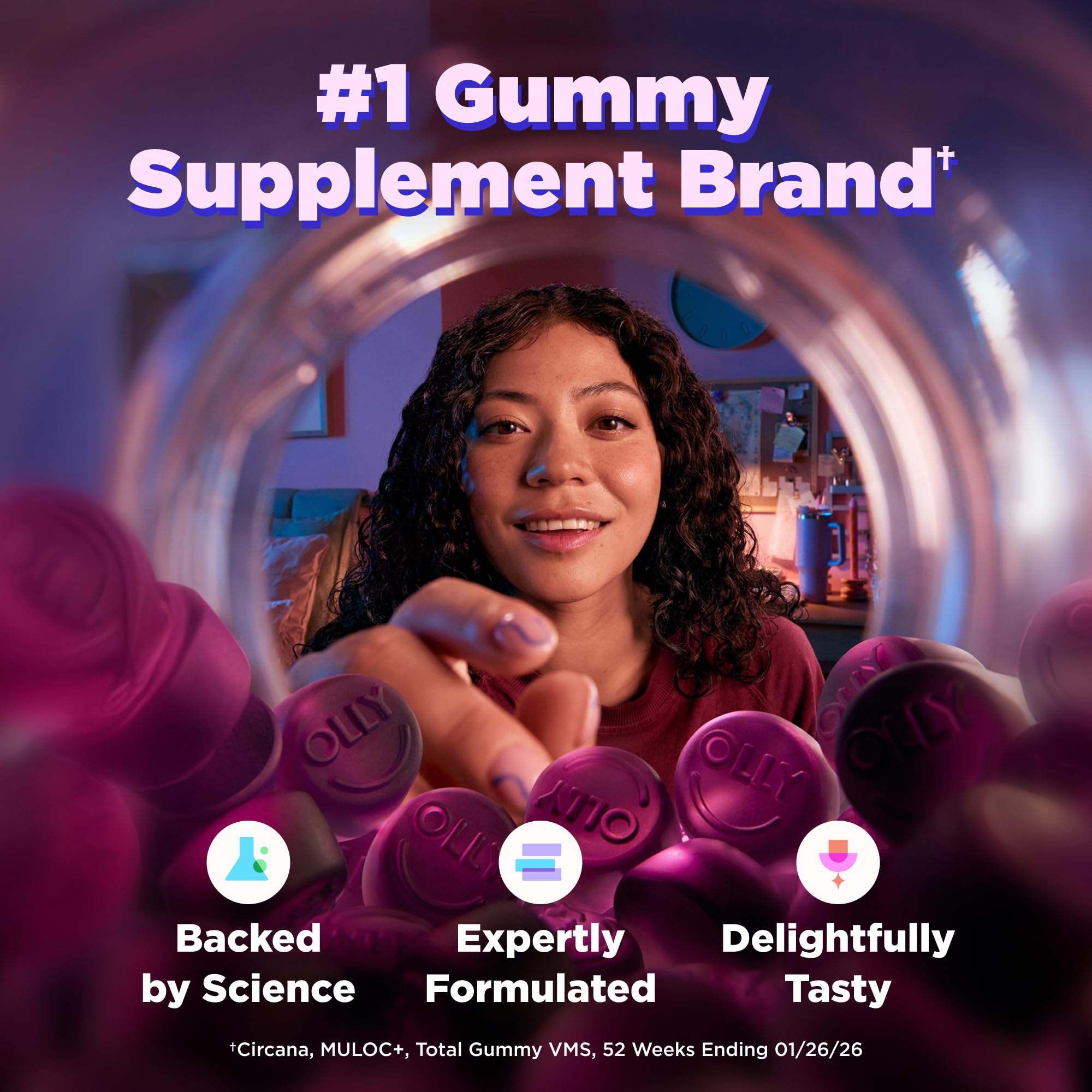 OLLY Sleep Gummy, 3 mg Melatonin, L-Theanine, Chamomile, Lemon Balm, Sleep Aid, Blackberry - 70 Count - TrustMedUSA