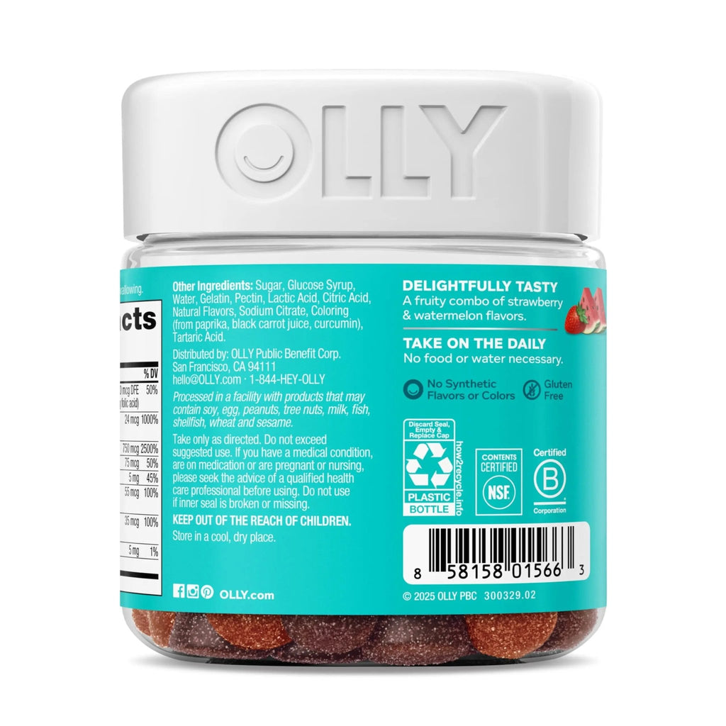 Olly Teen Girl Multi Gummy, Healthy Skin and Immune Support, 15 Essential Vitamins, Biotin, Zinc, Calcium, Chewable Multivitamin - TrustMedUSA