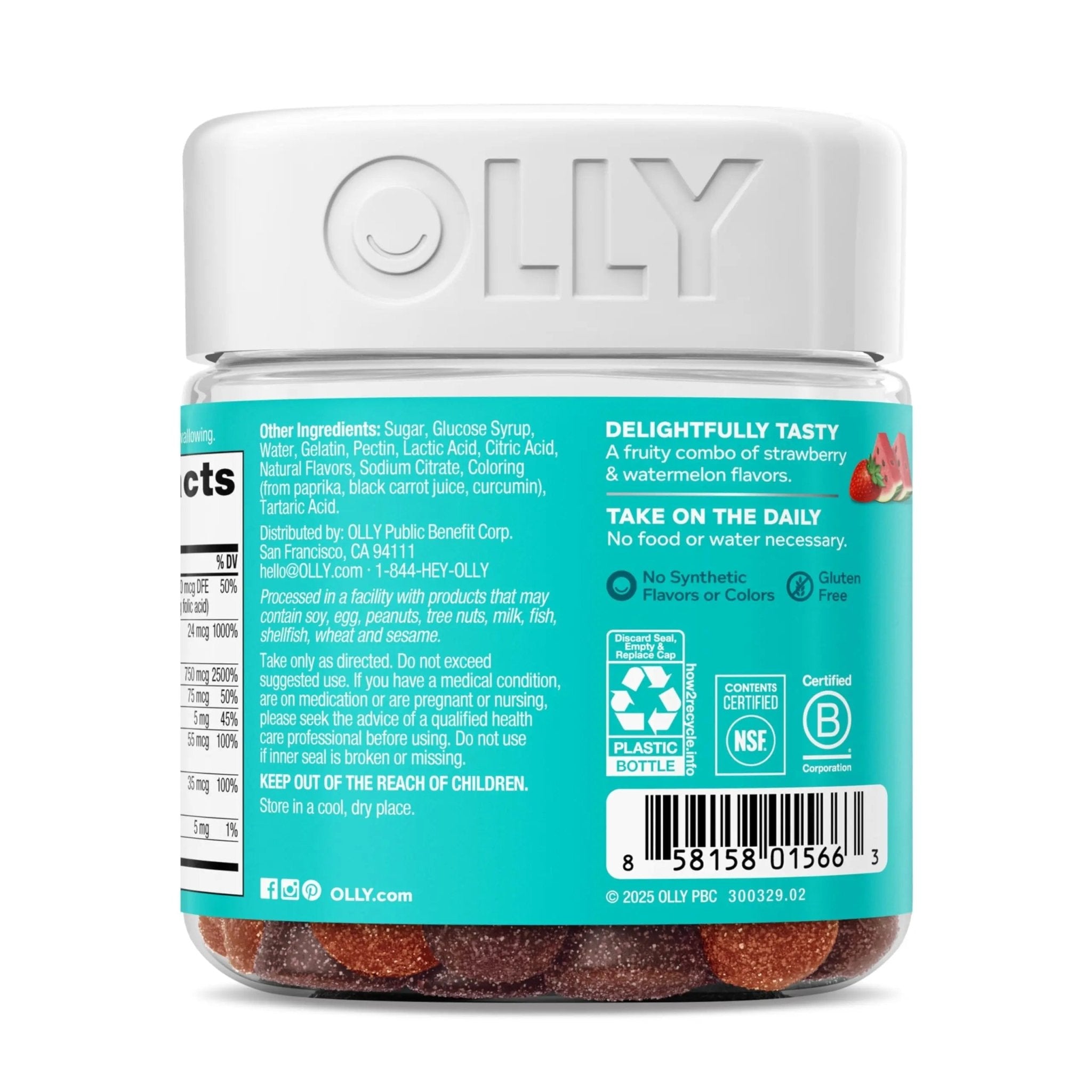 Olly Teen Girl Multi Gummy, Healthy Skin and Immune Support, 15 Essential Vitamins, Biotin, Zinc, Calcium, Chewable Multivitamin - TrustMedUSA