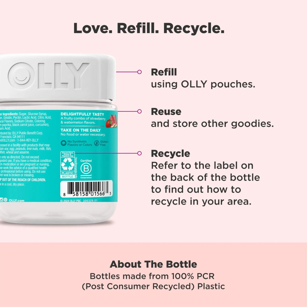 Olly Teen Girl Multi Gummy, Healthy Skin and Immune Support, 15 Essential Vitamins, Biotin, Zinc, Calcium, Chewable Multivitamin - TrustMedUSA