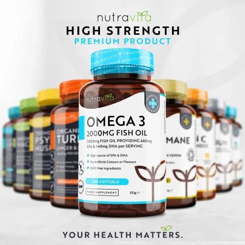 Omega 3 2000mg with 660mg EPA & 440mg DHA per Serving - 240 Softgel Capsules - TrustMedUSA