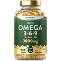 Omega 3 6 9 Capsules High Strength | 3000mg | 120 Softgels | Triple Omega 369 - TrustMedUSA
