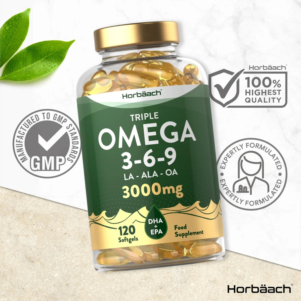 Omega 3 6 9 Capsules High Strength | 3000mg | 120 Softgels | Triple Omega 369 - TrustMedUSA