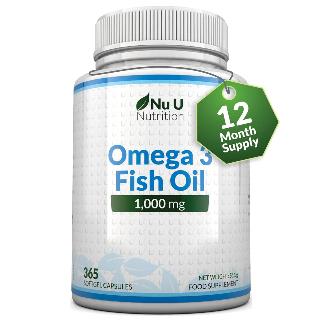 Omega 3 Fish Oil 1000mg - 365 Softgel Capsules - Up to 12 Month’s Supply - Pure Fish Oil - TrustMedUSA