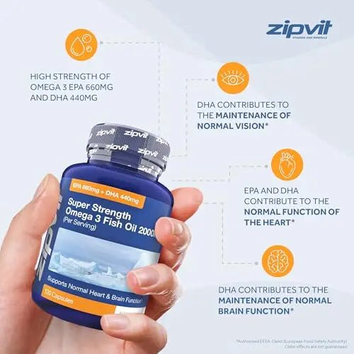 Omega 3 Fish Oil 2000mg, EPA 660mg DHA 440mg per Daily Serving. 120 Capsules - TrustMedUSA