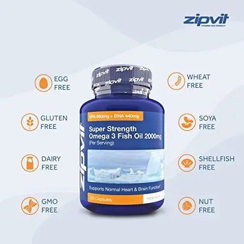 Omega 3 Fish Oil 2000mg, EPA 660mg DHA 440mg per Daily Serving. 120 Capsules - TrustMedUSA