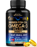 Omega 3 Fish Oil 3600 mg - Omega 3 Supplement | EPA & DHA - Heavy Metals Free - Heart, Brain & Joint Support - Purified Fish Oil for Men & Women - Lemon Flavored - Made in USA, 90 Softgels - TrustMedUSA