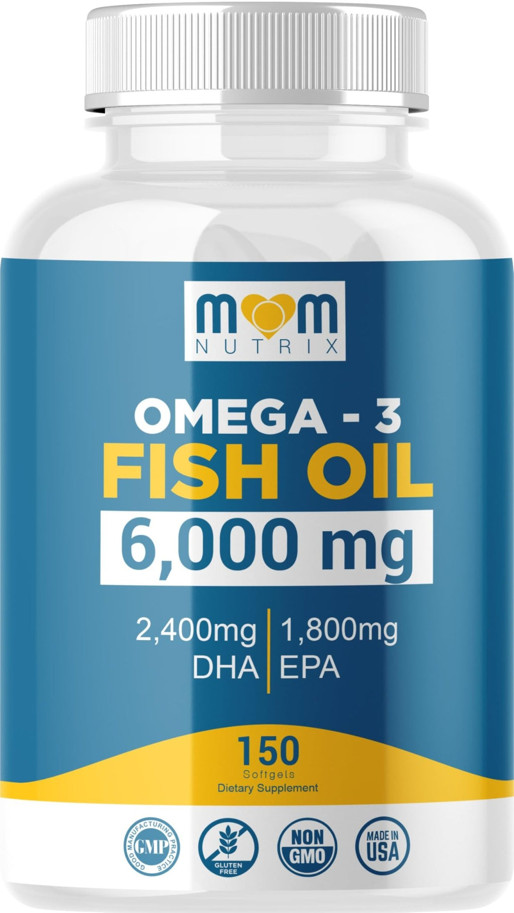 Omega 3 Fish Oil with Maximum EPA DHA - Supports Brain, Liver, Heart & Immunity - Made in The USA - 150 Softgels - TrustMedUSA