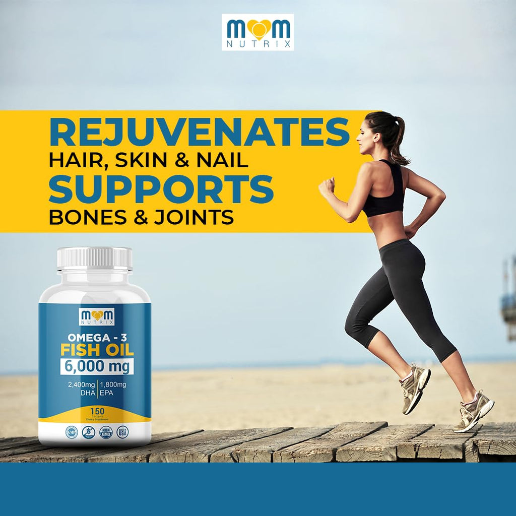 Omega 3 Fish Oil with Maximum EPA DHA - Supports Brain, Liver, Heart & Immunity - Made in The USA - 150 Softgels - Maple Wellness Supplements