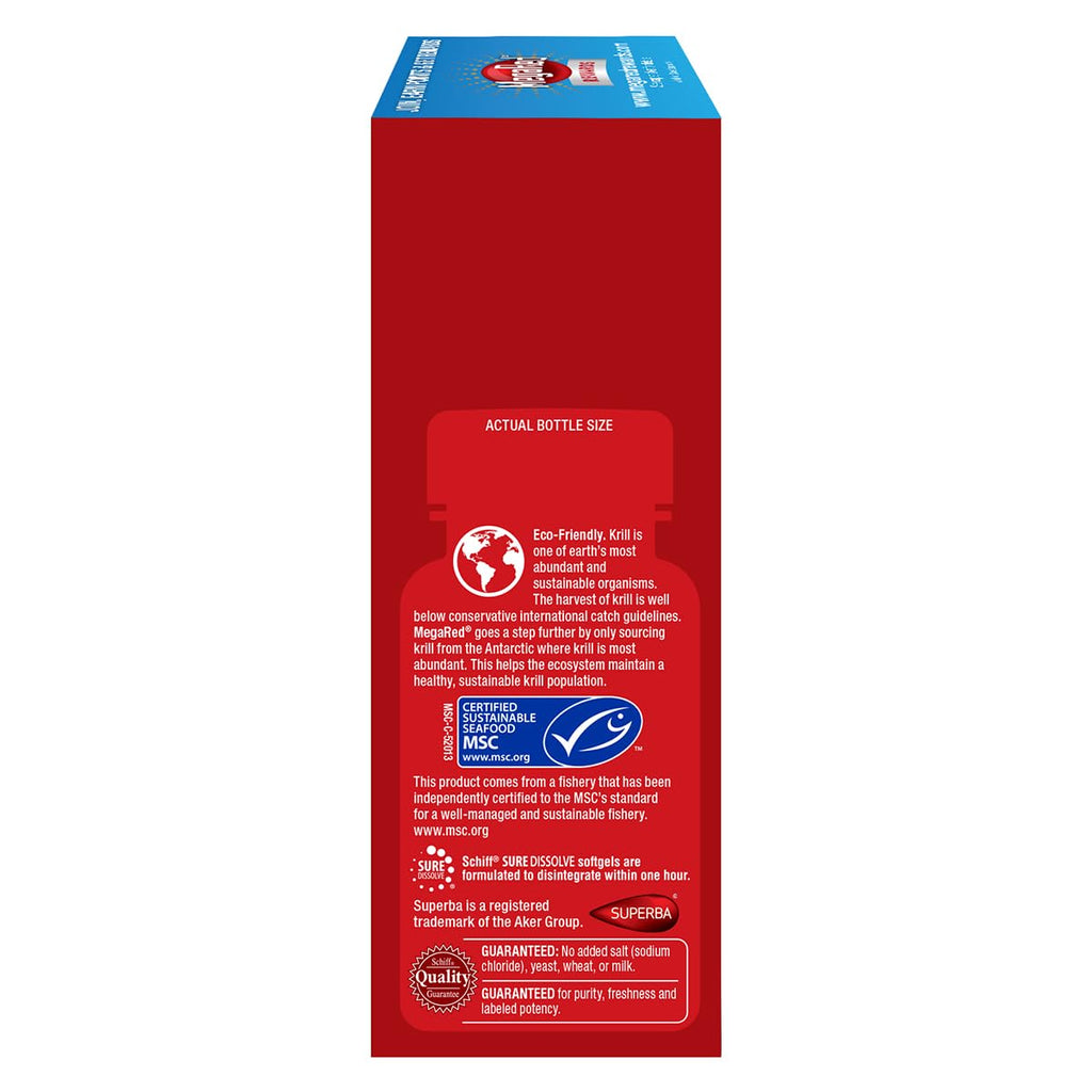 Omega-3 Krill Oil and Joint Supplement - Megared Joint Care 60 softgels - EPA/DHA fatty acids, Antioxidants, Hyaluronic acid, No fishy burp aftertaste as with Fish Oil - TrustMedUSA