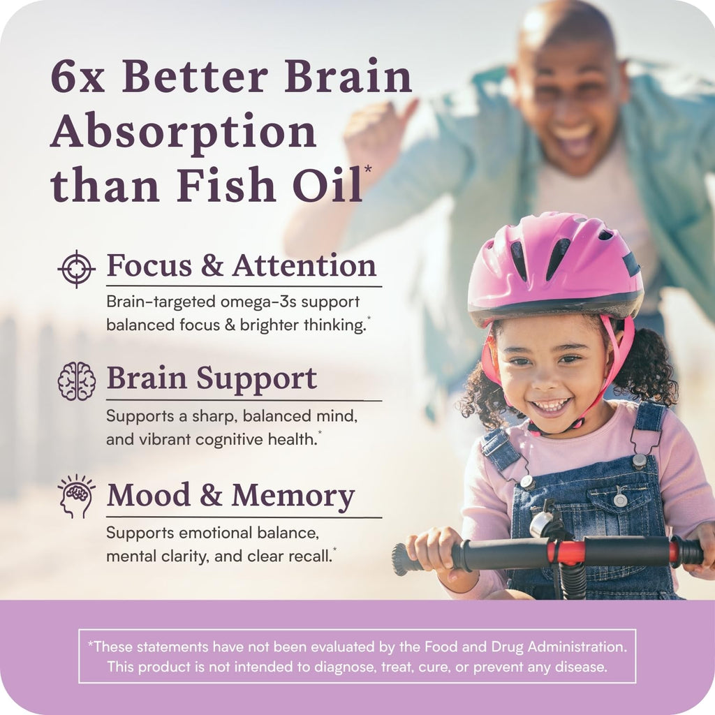 Omega w/LYSOVETA LPC | EPA & DHA Supplements for Brain Health | Focus, Attention, Memory, & Mood | 6X Higher Absorption Than Fish Oil | Omega-3 Fatty Acid Supplements | Highest Potency LPC-DHA - TrustMedUSA