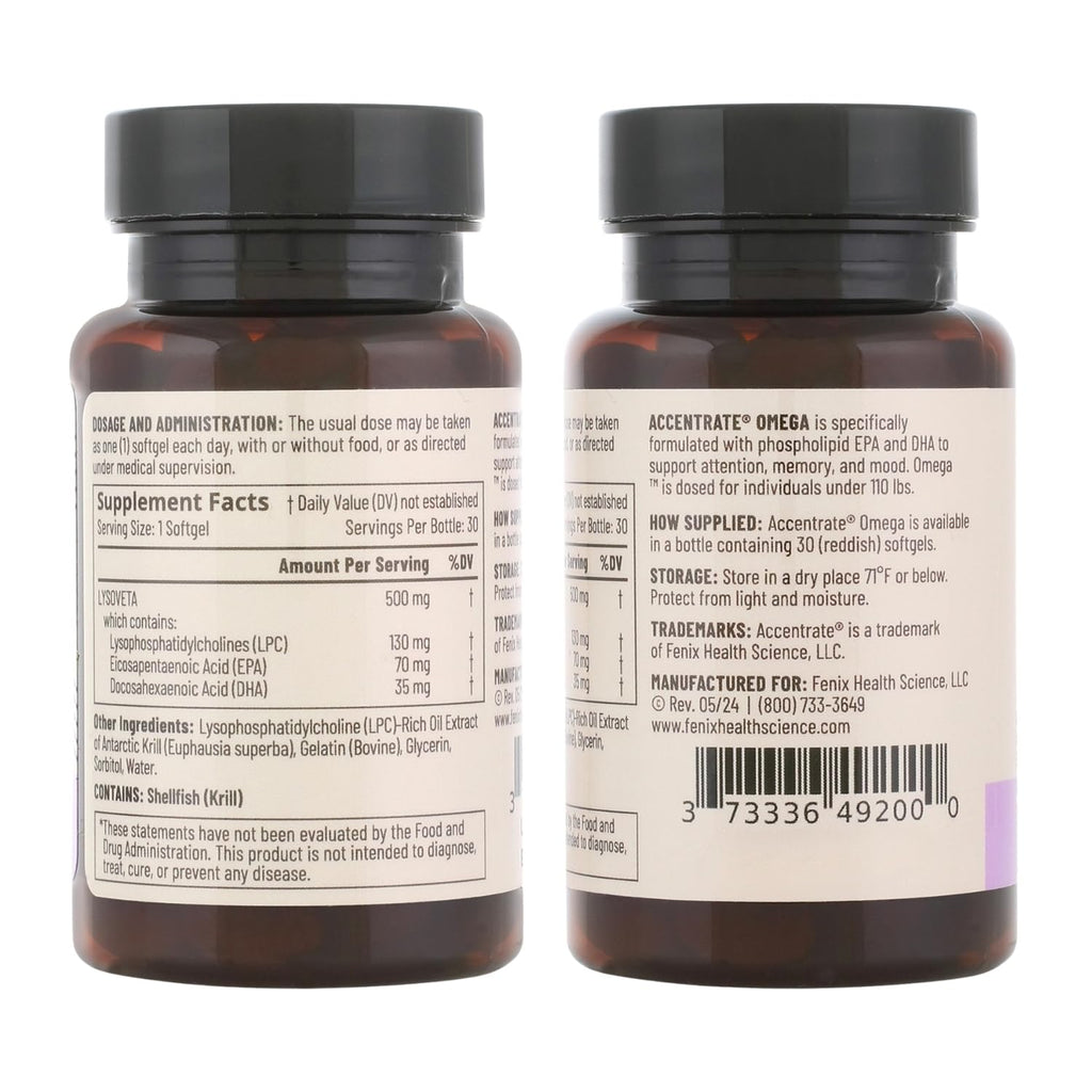 Omega w/LYSOVETA LPC | EPA & DHA Supplements for Brain Health | Focus, Attention, Memory, & Mood | 6X Higher Absorption Than Fish Oil | Omega-3 Fatty Acid Supplements | Highest Potency LPC-DHA - TrustMedUSA