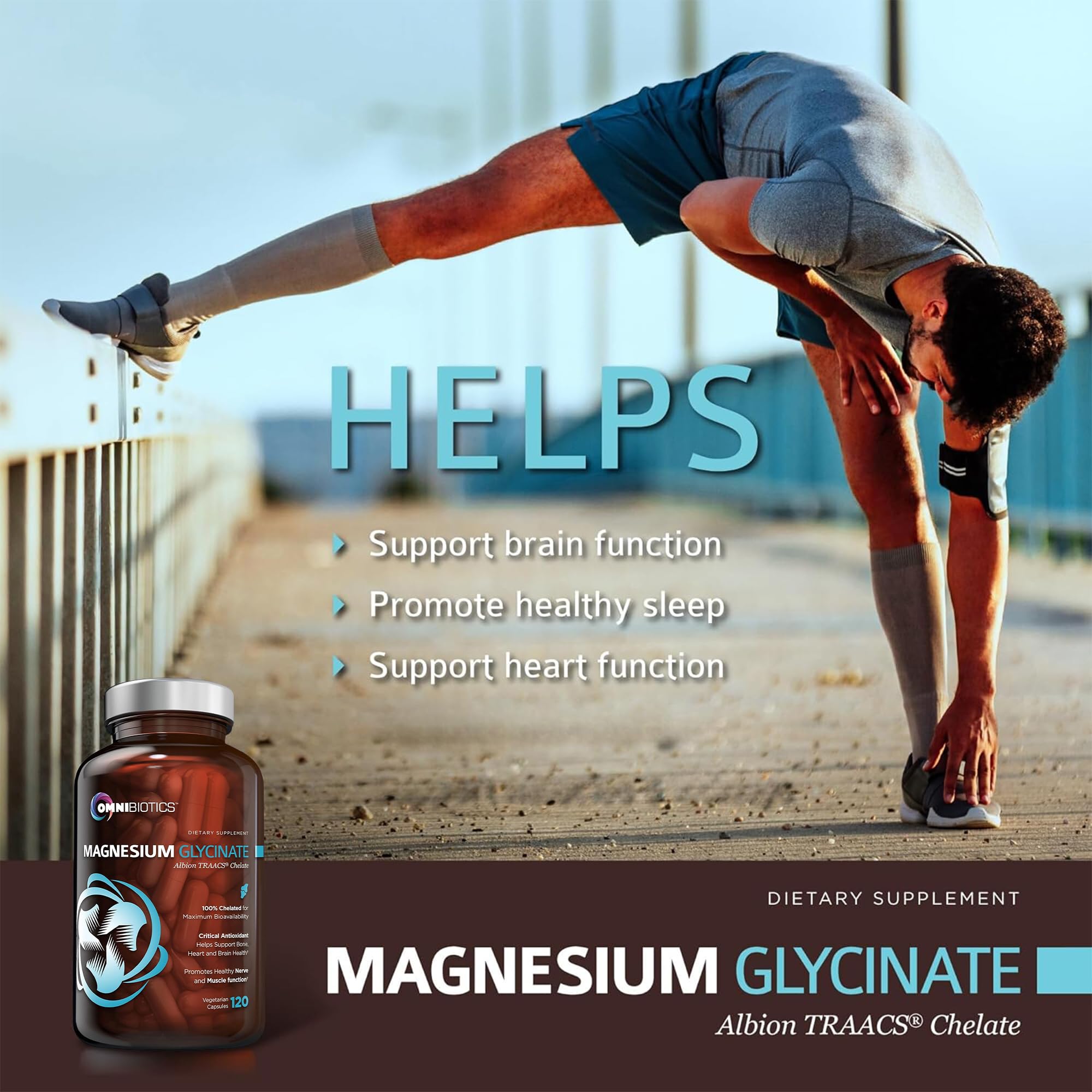 OmniBiotics Magnesium Glycinate Supplement – with 100% Pure Albion TRAACS Bisglycinate Chelate for Sleep, Muscle - TrustMedUSA