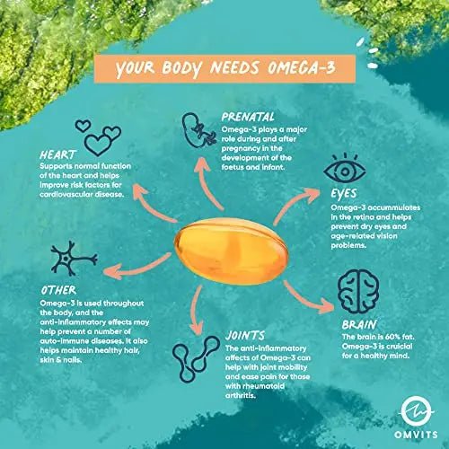 Omvits Vegan Omega 3 DHA from Algae Oil 1000mg - 60 Softgel Capsules with Vitamin E - TrustMedUSA