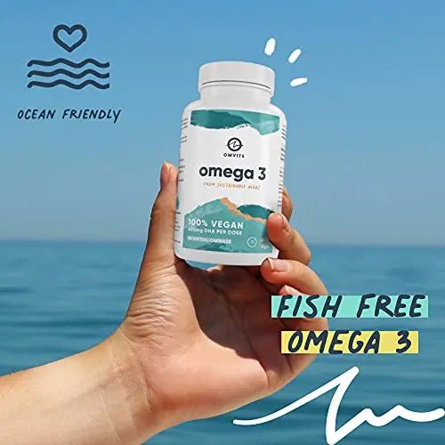 Omvits Vegan Omega 3 DHA from Algae Oil 1000mg - 60 Softgel Capsules with Vitamin E - TrustMedUSA