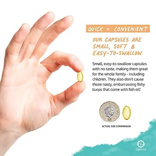 Omvits Vegan Omega 3 DHA from Algae Oil 1000mg - 60 Softgel Capsules with Vitamin E - TrustMedUSA