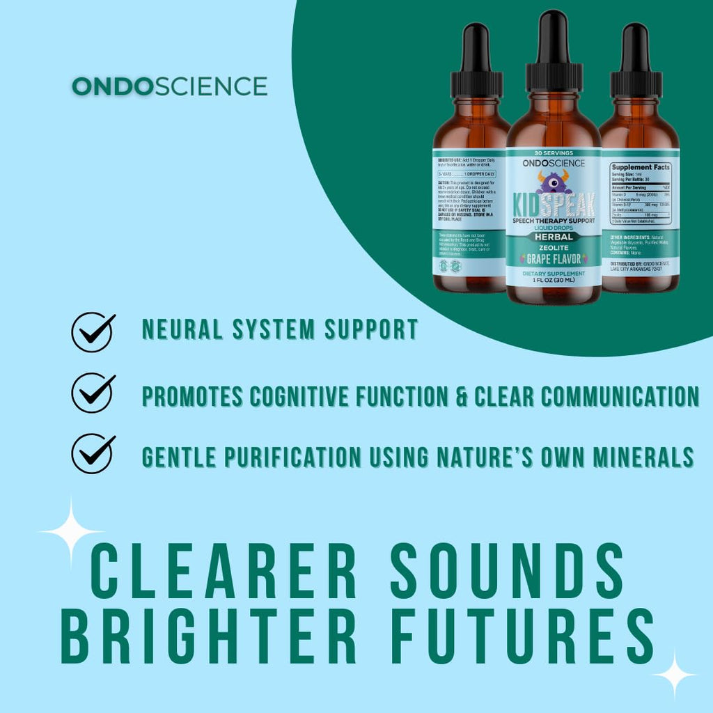 Ondo Science KIDSPEAK Speech Support Supplement for Children, Natural Vitamins and Minerals, Communication and Learning Aid - TrustMedUSA