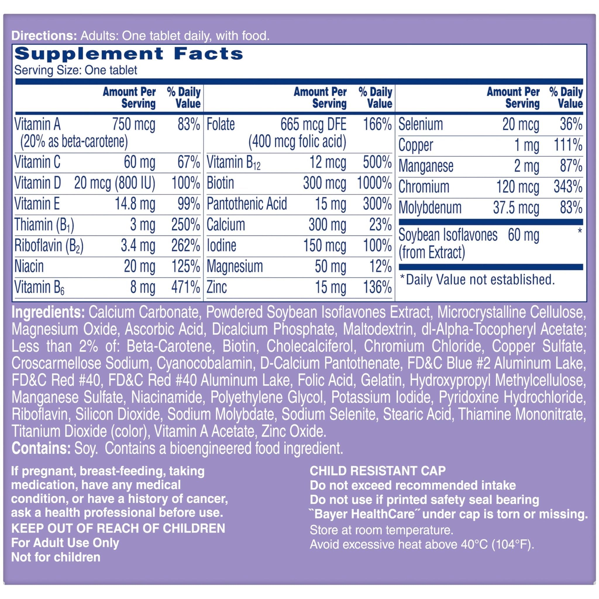 One A Day Women's Menopause Multivitamin with Vitamin A, Vitamin C, Vitamin D, Vitamin E and Zinc for Immune Health Support, Bone health, 50 Count - TrustMedUSA